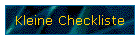 Kleine Checkliste